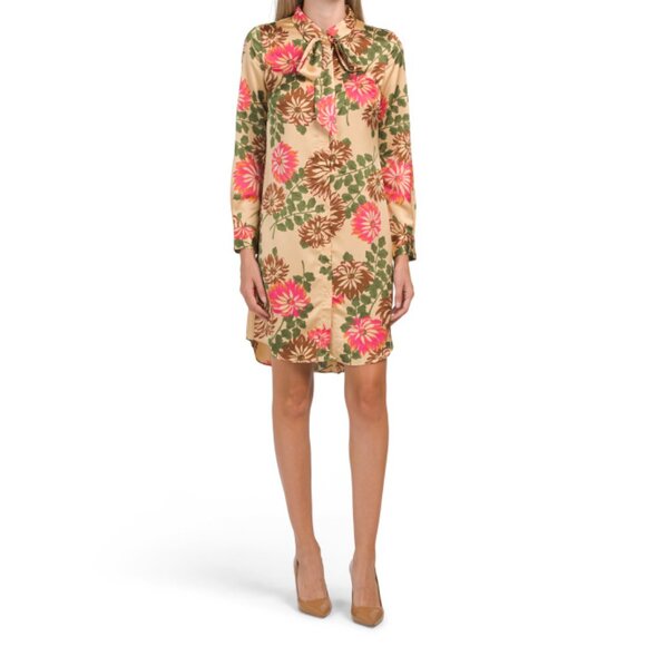 Flora Bea | Natalie Floral Midi Shirt Dress w/ Removable Waist Tie  | NWT - Picture 1 of 12
